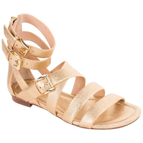 michael kors fallon glaidator sandal browna nd gold|More.